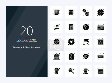 Ilustración de 20 Startups y nuevo icono de glifo sólido de negocios para la presentación - Imagen libre de derechos