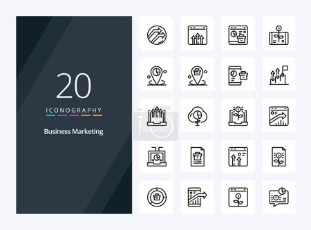 Ilustración de 20 Icono del Esquema de Marketing Empresarial para presentación - Imagen libre de derechos