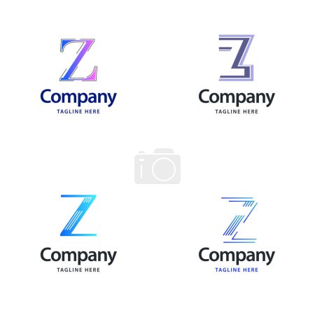 Téléchargez les illustrations : Lettre Z Big Logo Pack Design Creative Design de logos modernes pour votre entreprise - en licence libre de droit