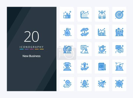 Ilustración de 20 Nuevo icono de color azul de negocios para la presentación - Imagen libre de derechos
