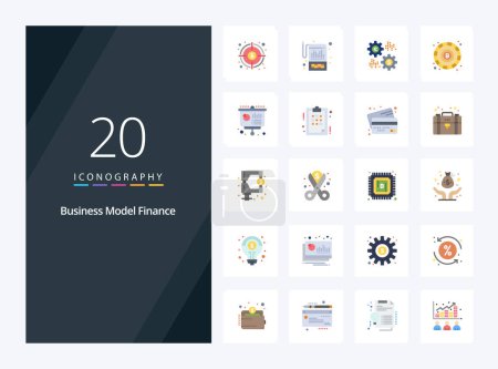 Illustration for 20 Finance Flat Color icon for presentation - Royalty Free Image