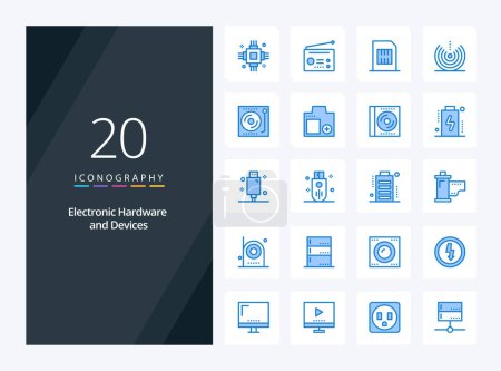 Ilustración de 20 Dispositivos Icono de color azul para la presentación - Imagen libre de derechos