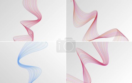 Illustration for Use these geometric wave pattern backgrounds to add visual appeal to your projects - Royalty Free Image