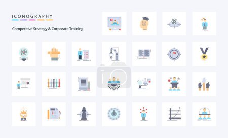 Photo for 25 Competitive Strategy And Corporate Training Flat color icon pack - Royalty Free Image