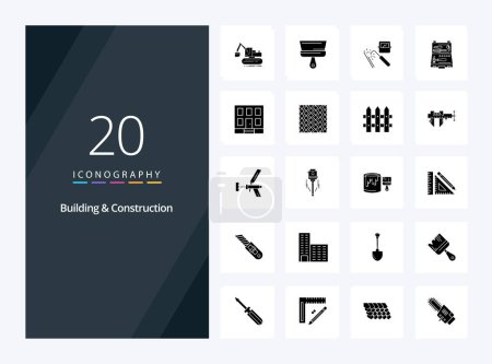 Ilustración de 20 icono de glifo sólido de construcción y construcción para la presentación - Imagen libre de derechos