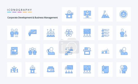 Ilustración de 25 Desarrollo corporativo y gestión empresarial Paquete de iconos azul - Imagen libre de derechos