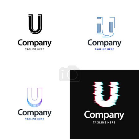Illustration for Letter U Big Logo Pack Design. Creative Modern logos design for your business - Royalty Free Image