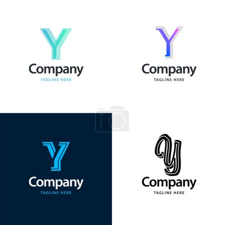Ilustración de Letra Y Big Logo Pack Diseño Creativo Diseño de logotipos modernos para su negocio - Imagen libre de derechos