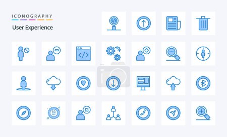 Illustration for 25 User Experience Blue icon pack - Royalty Free Image