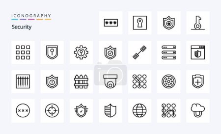 Illustration for 25 Security Line icon pack - Royalty Free Image