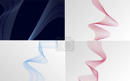 Ilustración de Curva de onda fondos vectoriales abstractos para un aspecto contemporáneo y limpio - Imagen libre de derechos