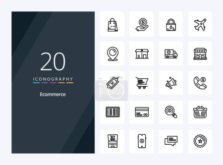 Illustration for 20 Ecommerce Outline icon for presentation - Royalty Free Image