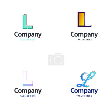 Téléchargez les illustrations : Lettre L Big Logo Pack Design Creative Design de logos modernes pour votre entreprise - en licence libre de droit