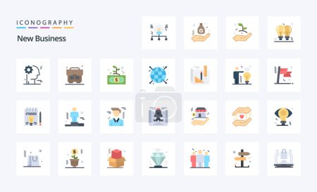 Illustration for 25 New Business Flat color icon pack - Royalty Free Image