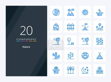 Illustration for 20 Nature Blue Color icon for presentation - Royalty Free Image