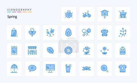 Illustration for 25 Spring Blue icon pack - Royalty Free Image