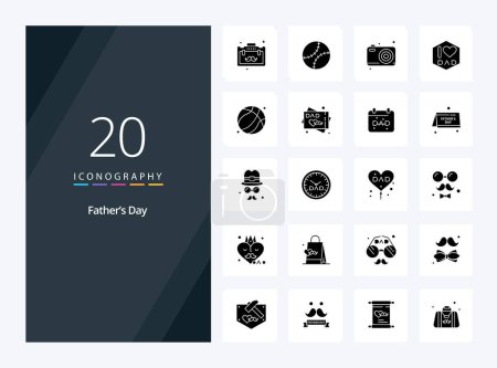 Téléchargez les illustrations : Icône Glyphe solide de la fête des Pères 20 pour la présentation - en licence libre de droit