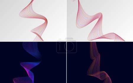 Ilustración de Curva de onda vector abstracto paquete de fondo para un diseño moderno y minimalista - Imagen libre de derechos