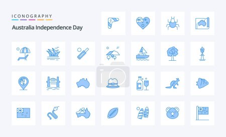 Illustration for 25 Australia Independence Day Blue icon pack - Royalty Free Image