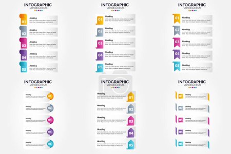 Illustration for This set of vector infographics is ideal for advertising in brochures. flyers. and magazines. - Royalty Free Image