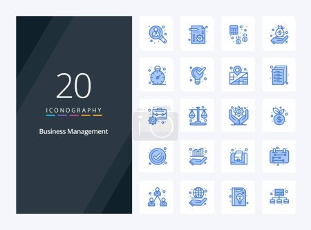 Ilustración de 20 Business Management Icono de color azul para la presentación - Imagen libre de derechos