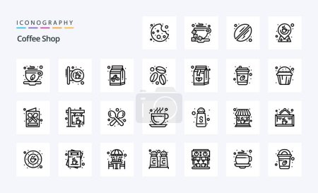 Ilustración de 25 paquete de iconos de Coffee Shop Line - Imagen libre de derechos