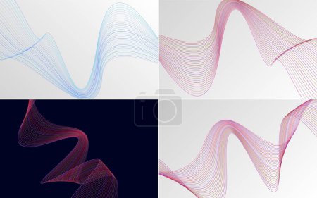 Téléchargez les illustrations : Fond vectoriel abstrait de courbe ondulatoire moderne pour une présentation vibrante - en licence libre de droit