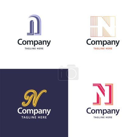 Ilustración de Letra N Diseño de Logo Grande Diseño de Logotipos Creativos Modernos para su negocio - Imagen libre de derechos