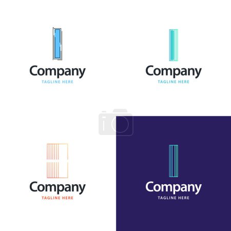 Illustration for Letter I Big Logo Pack Design Creative Modern logos design for your business - Royalty Free Image