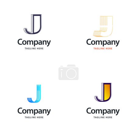 Ilustración de Letra J Big Logo Pack Design Diseño de logos modernos creativos para su negocio - Imagen libre de derechos
