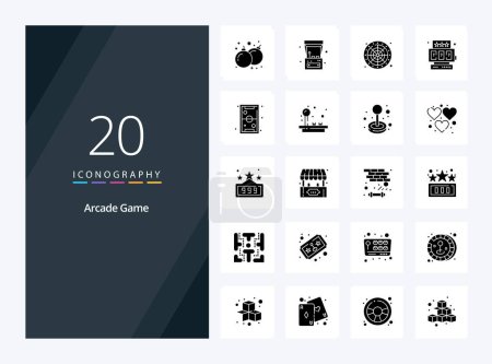 Téléchargez les illustrations : 20 icône Glyphe solide Arcade pour la présentation - en licence libre de droit