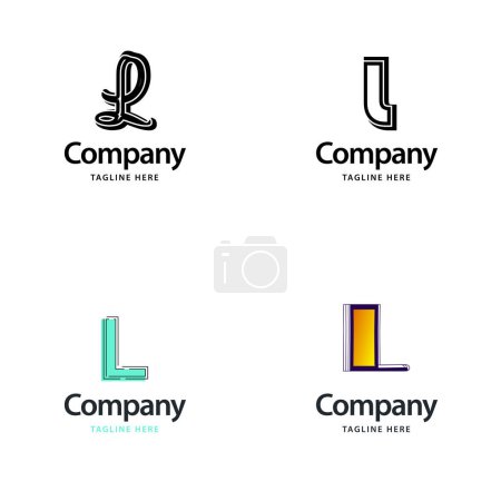 Illustration for Letter L Big Logo Pack Design Creative Modern logos design for your business - Royalty Free Image