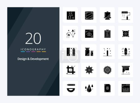 Illustration for 20 Design  Development Solid Glyph icon for presentation - Royalty Free Image