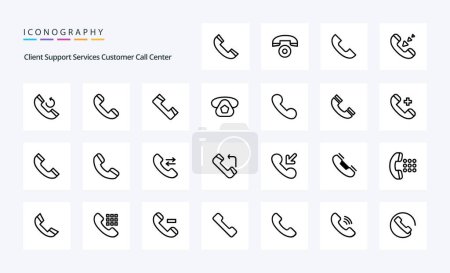 Ilustración de 25 Call Line paquete de iconos - Imagen libre de derechos