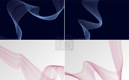 Ilustración de Curva de onda vector abstracto paquete de fondo para un aspecto moderno y elegante - Imagen libre de derechos