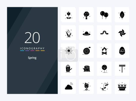Illustration for 20 Spring Solid Glyph icon for presentation - Royalty Free Image