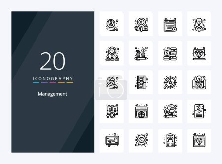 Ilustración de 20 Icono de esquema de gestión para la presentación - Imagen libre de derechos