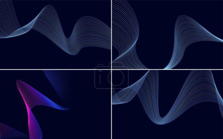 Ilustración de Curva de onda moderna vector abstracto paquete de fondo para un diseño elegante y elegante - Imagen libre de derechos