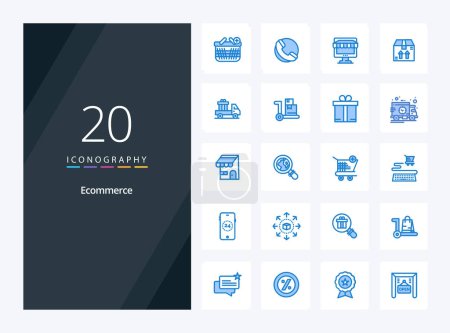 Illustration for 20 Ecommerce Blue Color icon for presentation - Royalty Free Image