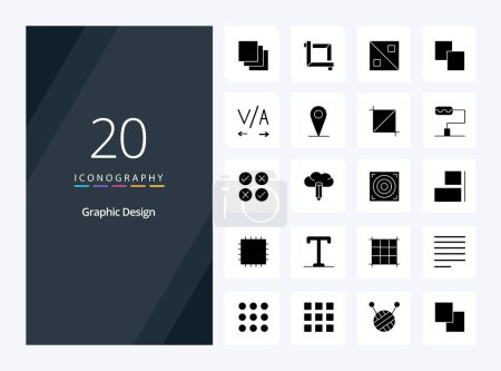 Ilustración de 20 Icono de glifo sólido de diseño para presentación - Imagen libre de derechos