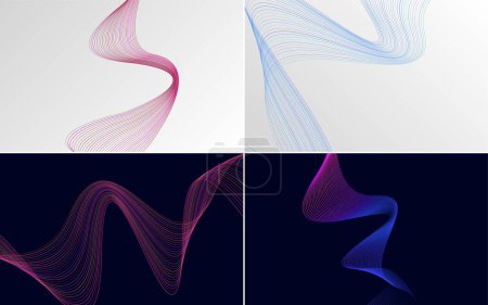Ilustración de Curva de onda vector abstracto paquete de fondo para un aspecto elegante y profesional - Imagen libre de derechos