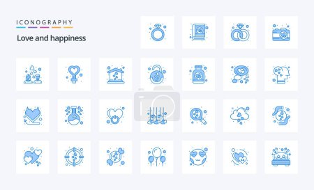 Ilustración de 25 Amor azul icono pack - Imagen libre de derechos
