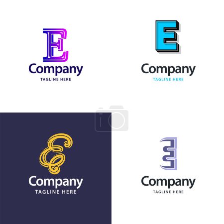 Ilustración de Letra E Diseño de Logo Grande Diseño de Logotipos Creativos y Modernos para su negocio - Imagen libre de derechos