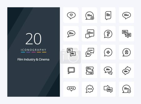 Illustration for 20 Cenima Outline icon for presentation - Royalty Free Image