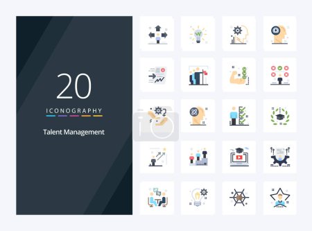 Ilustración de 20 Talento de gestión de color plano icono para la presentación - Imagen libre de derechos