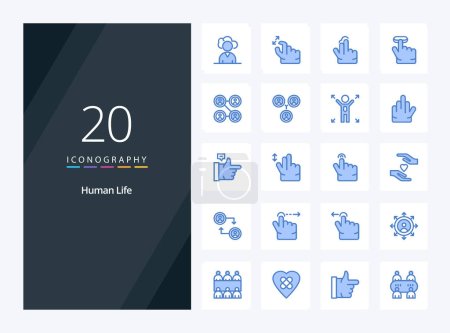 Illustration for 20 Human Blue Color icon for presentation - Royalty Free Image