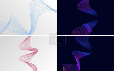 Téléchargez les illustrations : Arrière-plans vectoriels abstraits de courbe ondulatoire moderne pour un look poli et raffiné - en licence libre de droit