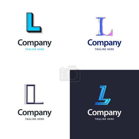 Ilustración de Letra L Big Logo Pack Design. Diseño de logos modernos creativos para su negocio - Imagen libre de derechos