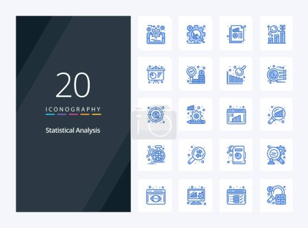 Illustration for 20 Statistical Analysis Blue Color icon for presentation - Royalty Free Image
