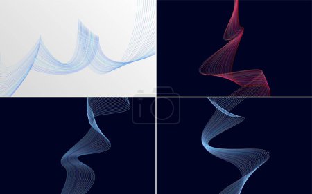 Illustration for Modern wave curve abstract vector background pack for a unique and artistic design - Royalty Free Image